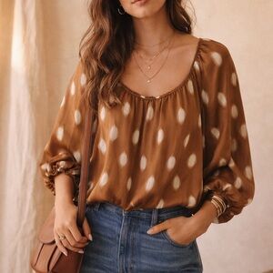 Vince Camuto flowy chiffon bubble sleeve top ❤️